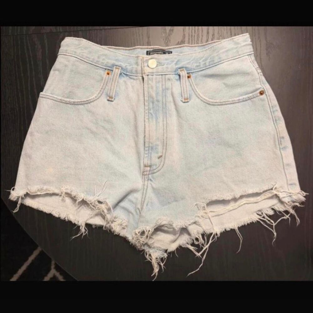 Abercrombie & Fitch Natural Rise Women's Blue Shorts